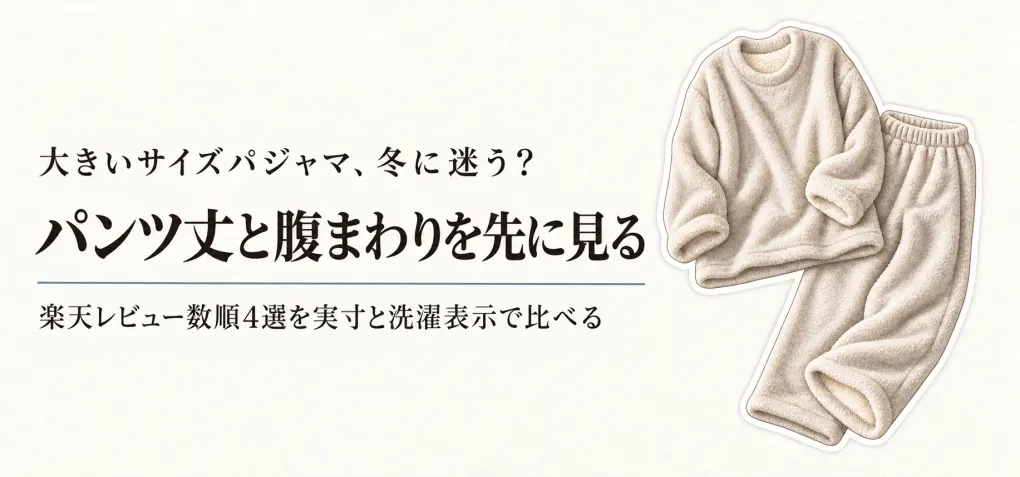大きいサイズのあったかパジャマ冬｜楽天レビュー数順4選をパンツ丈・腹まわり・洗濯で比較