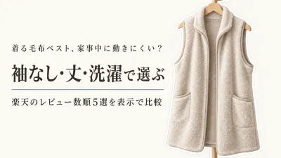 着る毛布ベスト大人用｜楽天のレビュー数順5選を袖なし・丈・洗濯で比較
